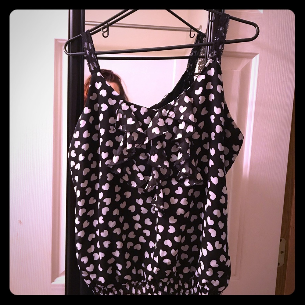 ❤️Studio y polka dot banded tank blouse top